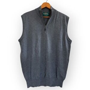 Alan Paine Pure Merino Wool 1/4‎ Zip Sweater Vest Gray Size 42 EU 50 NWOT